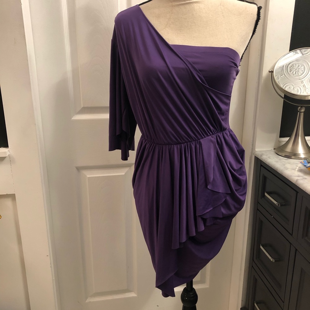 Asos one shoulder purple dress 6